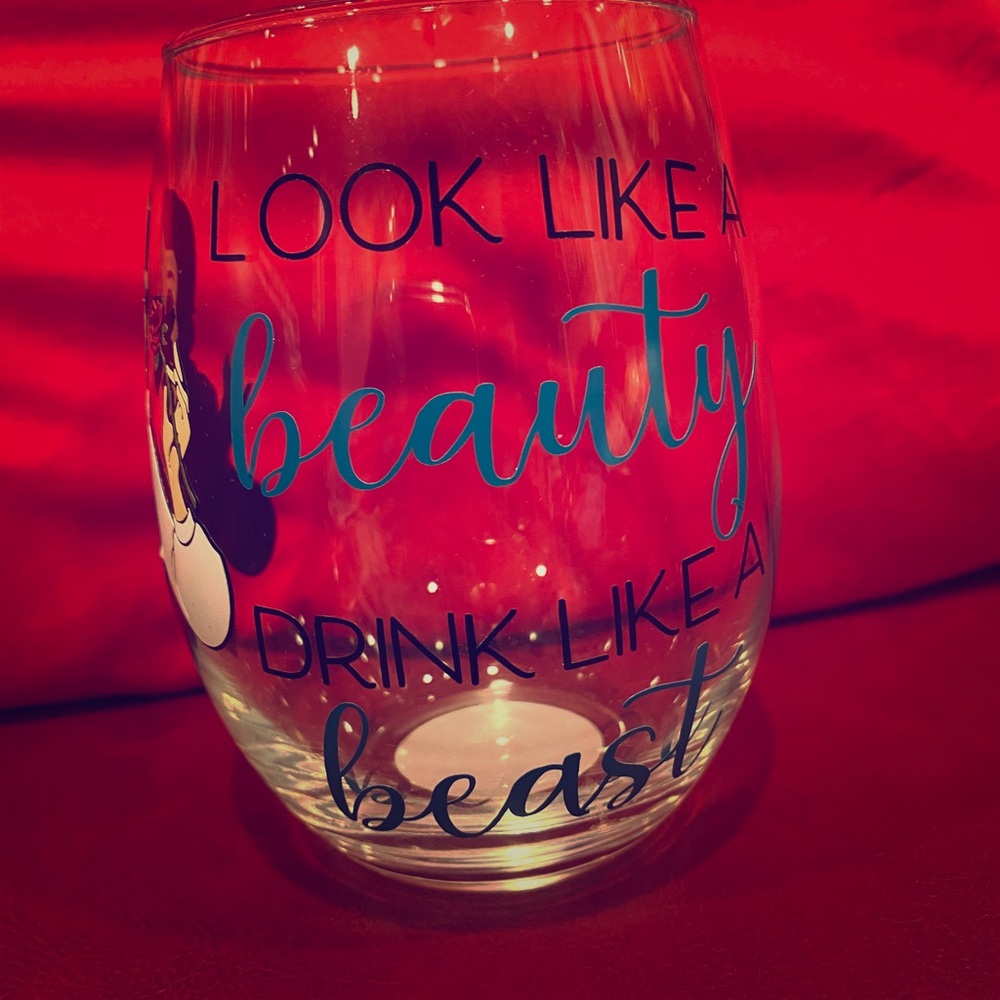 Disney wine glass